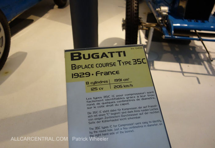  
Bugatti Biplace Course Type 35C 1929  
Musee National de l'automobile 2015 
Patrick Wheeler Photo 