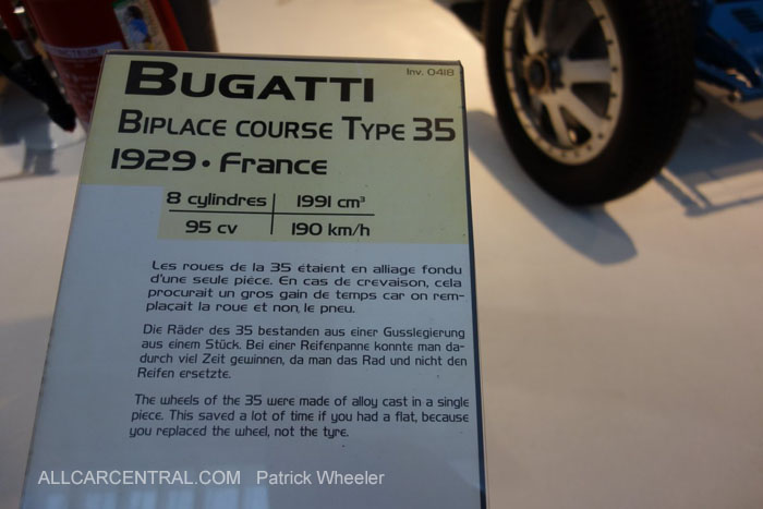 Bugatti 
Biplace Course Type 35 1929 Musee 
National de l'automobile 2015 Patrick 
Wheeler Photo 