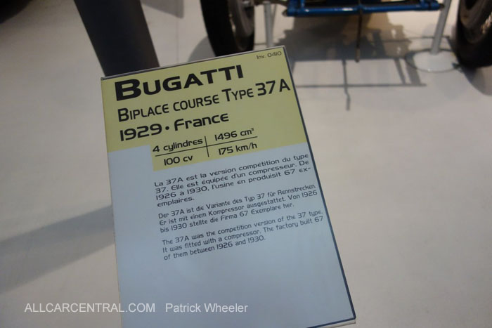  
Bugatti Biplace Course Type 37A 1929 
Musee National de l'automobile 2015 
Patrick Wheeler Photo 