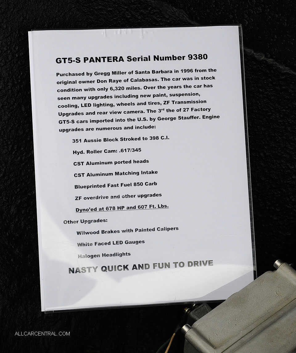  DeTomaso Pantera GT5-S sn-9380 1986  Concorso Italiano 2016