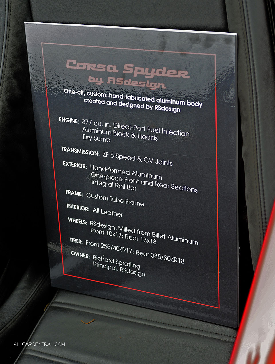 RS Corsa Spyder 2009  Concorso Italiano 2016