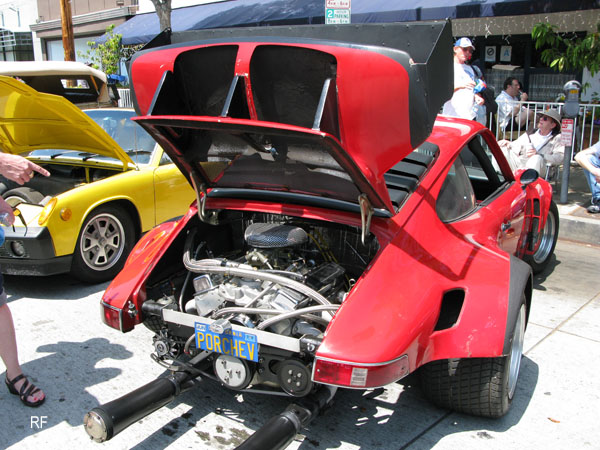Porsche small block Chevy engine Culver City-George Barris Back To The Fifties Car Show
