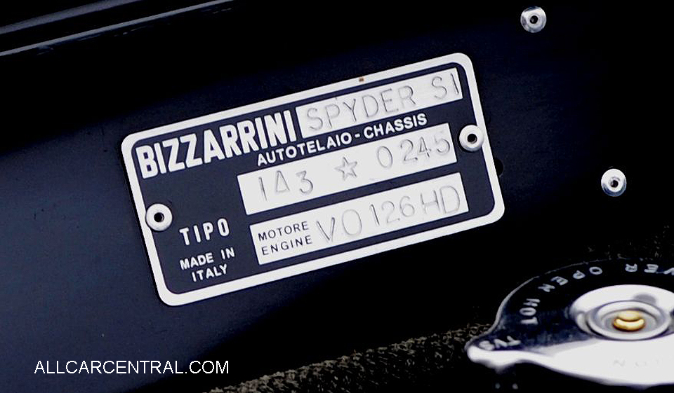 Bizzarrini 5300 Spyder Prototype 
Stile Italia sn-IA3-0245 1966 R05 PB 
2016 Pebble Beach Concours 2016